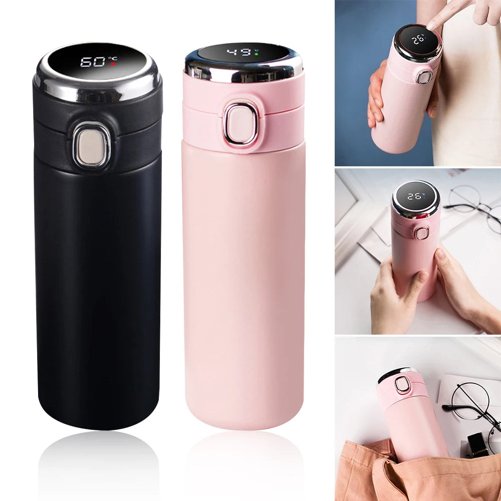 420ML Stainless Steel Smart Thermos with LED Temperature Digital Display Keep Cold Heat Water Bottle Leak-Proof Vacuum Flask