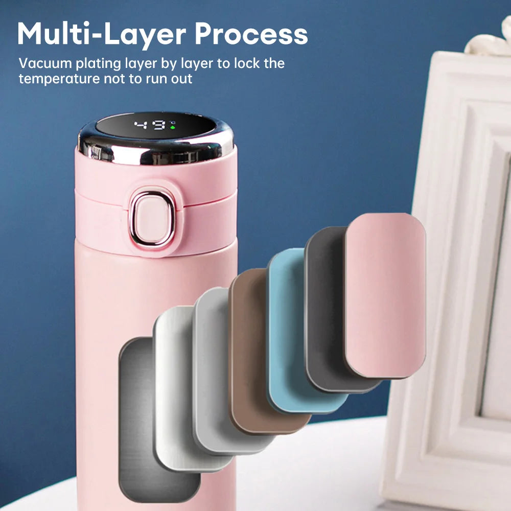 420ML Stainless Steel Smart Thermos with LED Temperature Digital Display Keep Cold Heat Water Bottle Leak-Proof Vacuum Flask