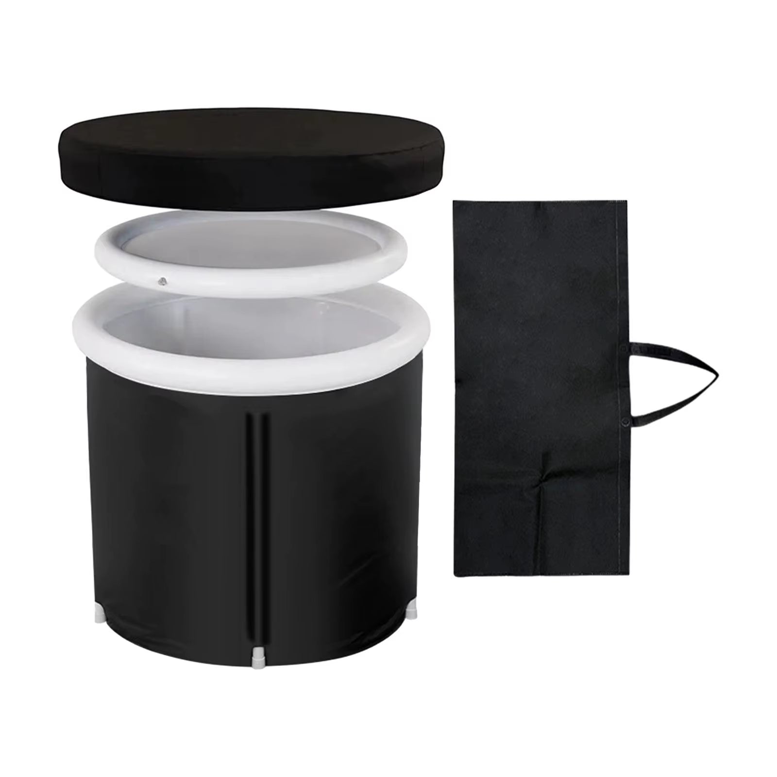Ice Bath Tub Cold Water Tub with Drain Hole Bathing Bucket for Shower Stall Portable Bathtub for Athletes Kids Traveling Camping