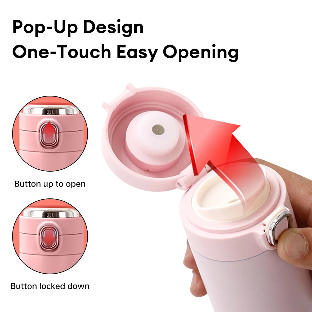 420ML Stainless Steel Smart Thermos with LED Temperature Digital Display Keep Cold Heat Water Bottle Leak-Proof Vacuum Flask