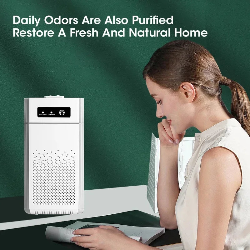 Negative Ion Air Purifier Smoke Odor Generator Protable Air Cleaner Household for Car Room Kitchen with Replaceable HEPA Filter
