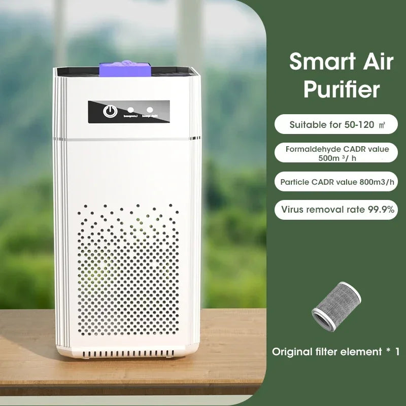 Negative Ion Air Purifier Smoke Odor Generator Protable Air Cleaner Household for Car Room Kitchen with Replaceable HEPA Filter