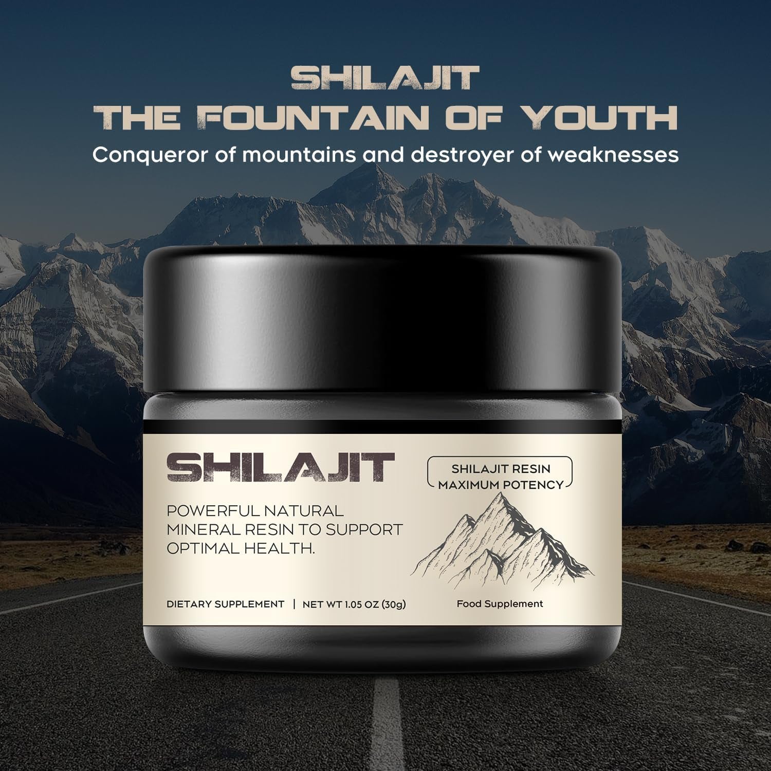 Shilajit Resin,  Pure Himalayan Shilajit Resin 600Mg with 85+ Trace Minerals Complex Beverage for Energy Support, 30 Grams a Box for Suggust 2 Months