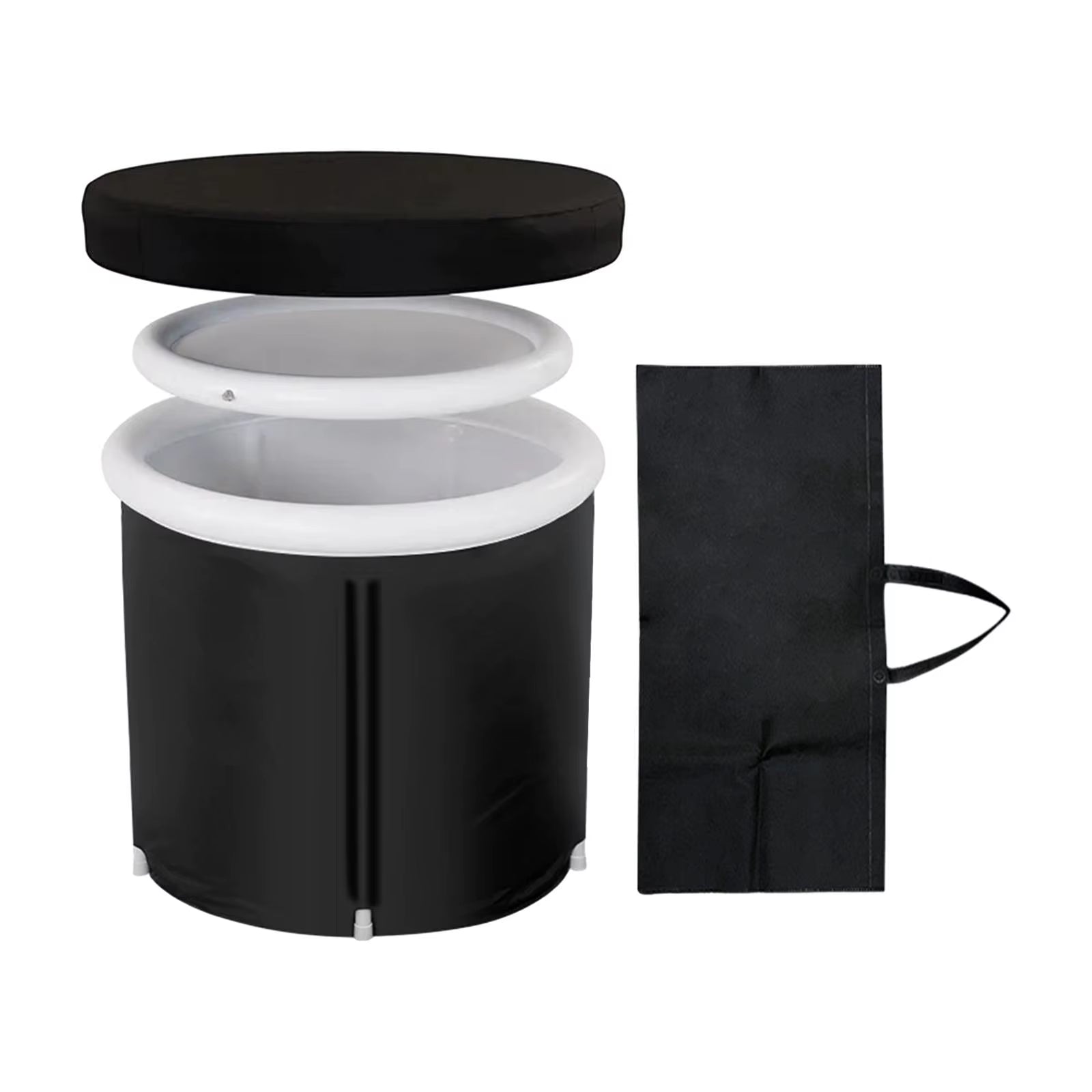 Ice Bath Tub Cold Water Tub with Drain Hole Bathing Bucket for Shower Stall Portable Bathtub for Athletes Kids Traveling Camping